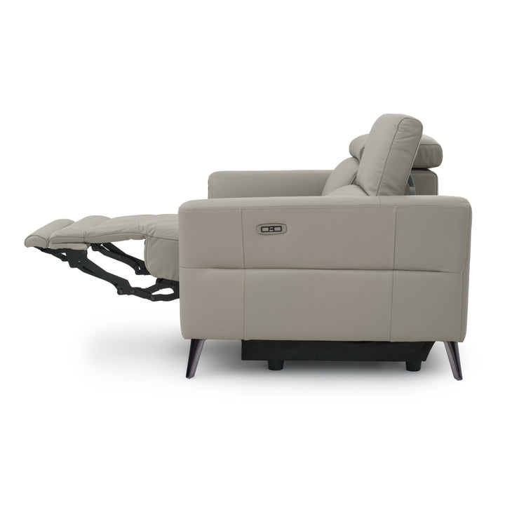 Westlyn Leather Reclining Loveseat Light Grey