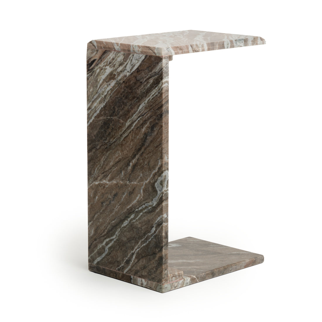 Neville Marble Accent Table Light Brown