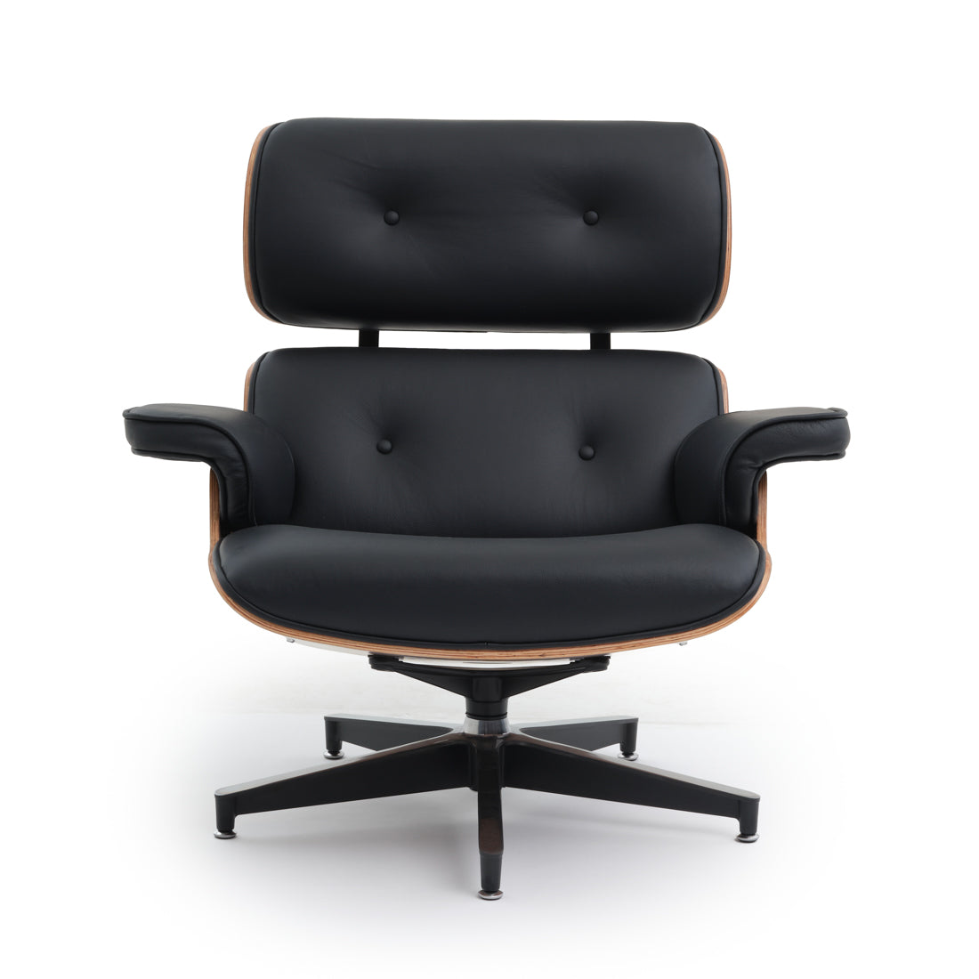 Norena Accent Chair with Ottoman Black