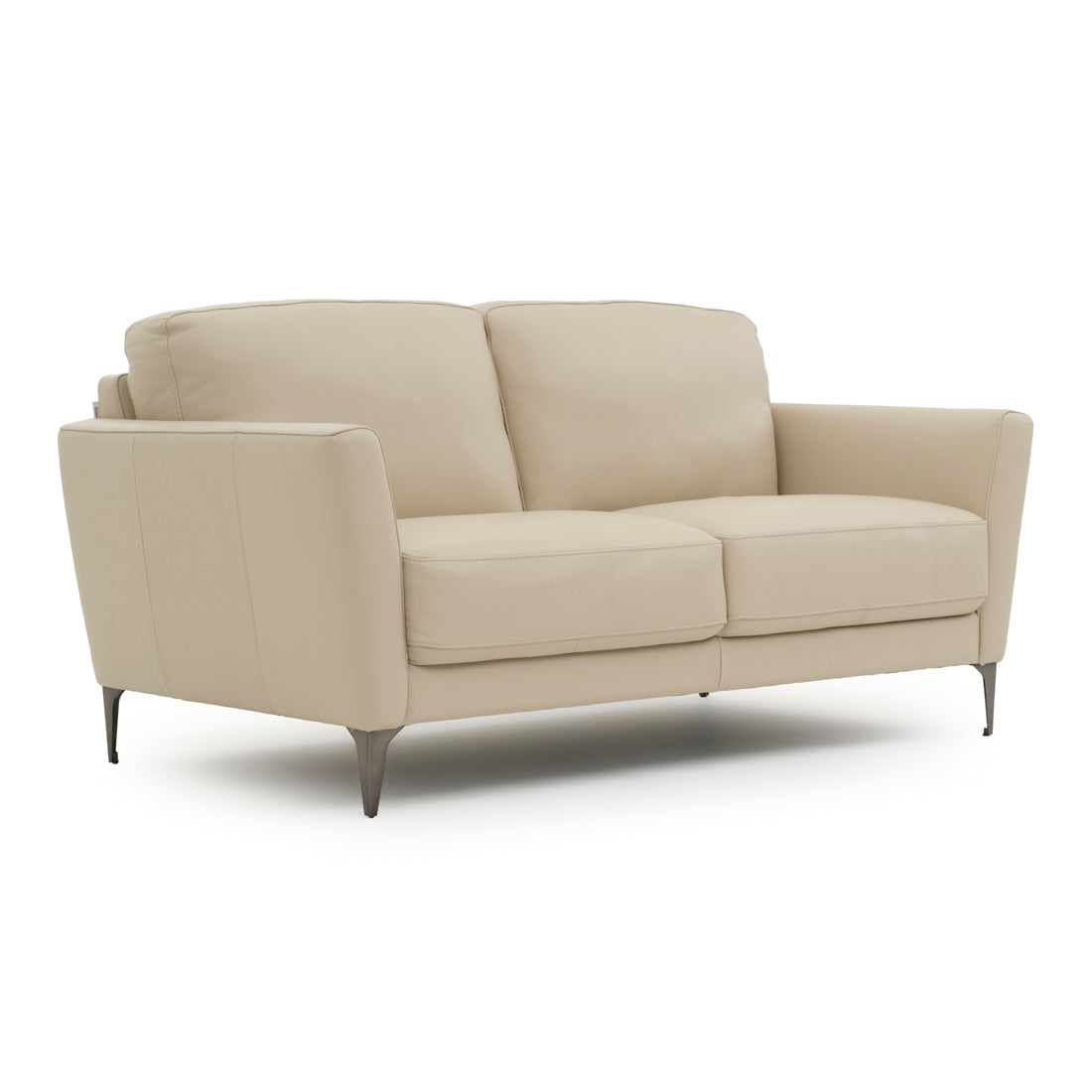 Elbertina Leather Loveseat Beige