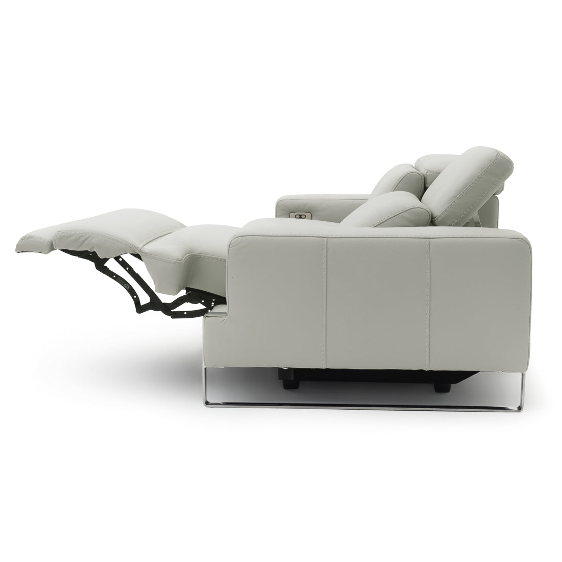 Warley Leather Reclining Sofa Beige