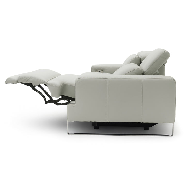 Warley Leather Reclining Sofa Beige