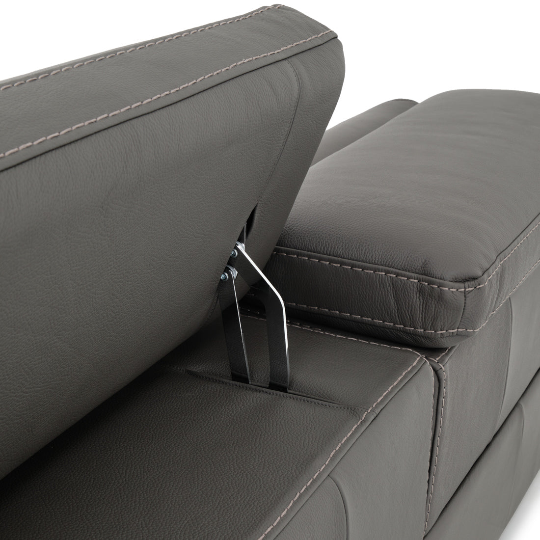 Warley Leather Reclining Sofa Light Grey