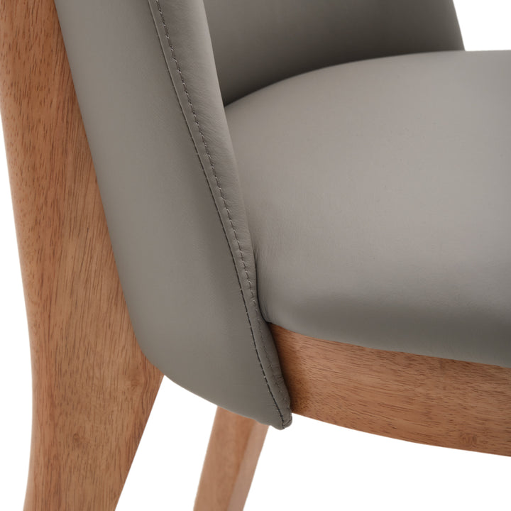 Evy Leather Chair Dark Grey