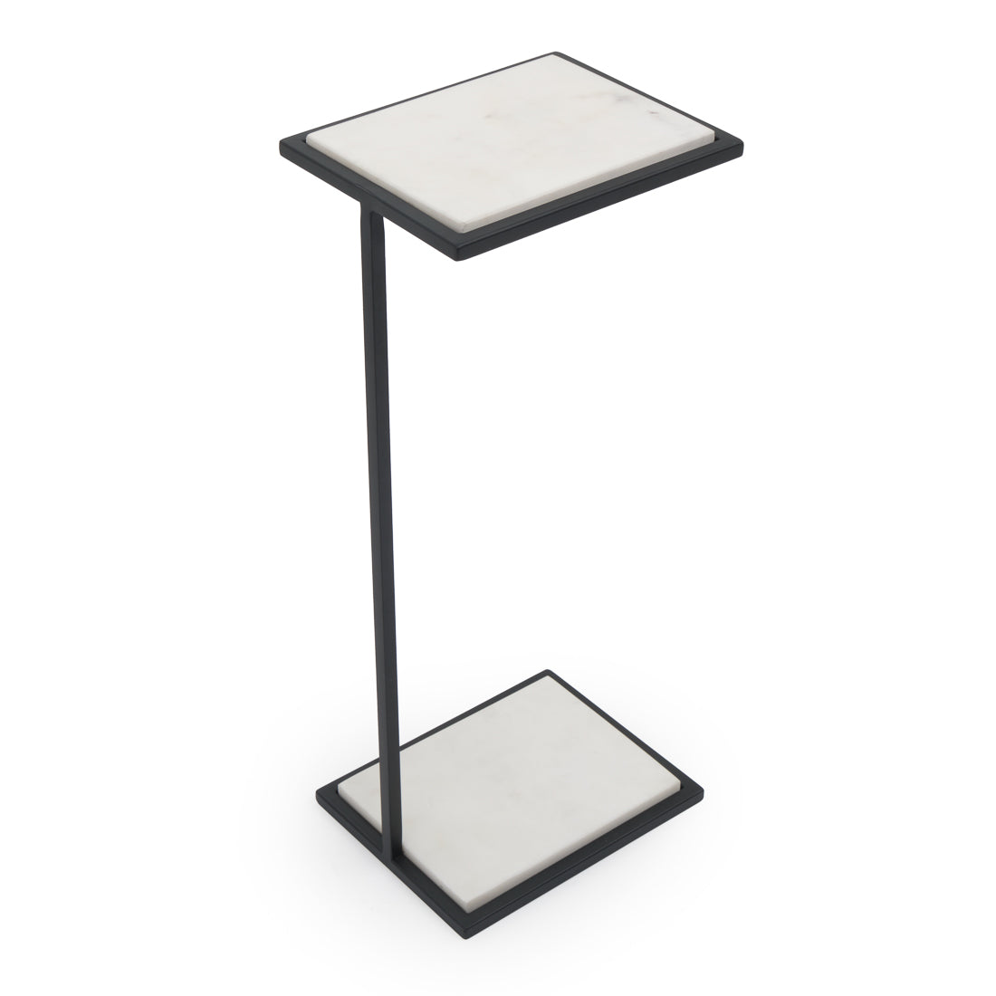 Warla Marble Accent Table Black & White