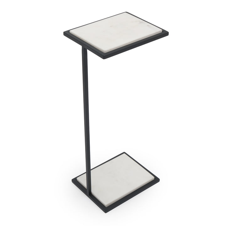 Warla Marble Accent Table Black & White