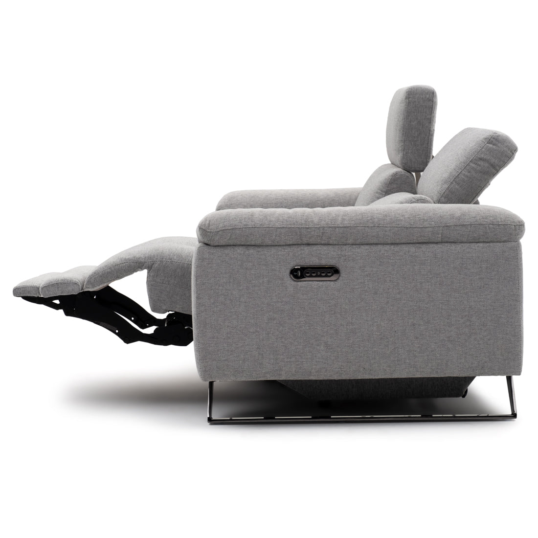 Warren Fabric Reclining Loveseat Light Grey