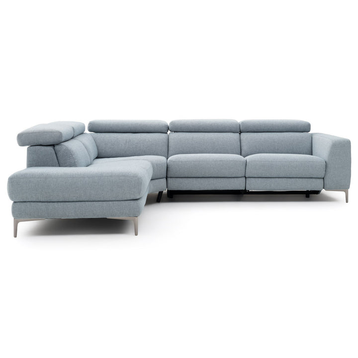 Emilia Reclining Sectional Sofa Light Blue