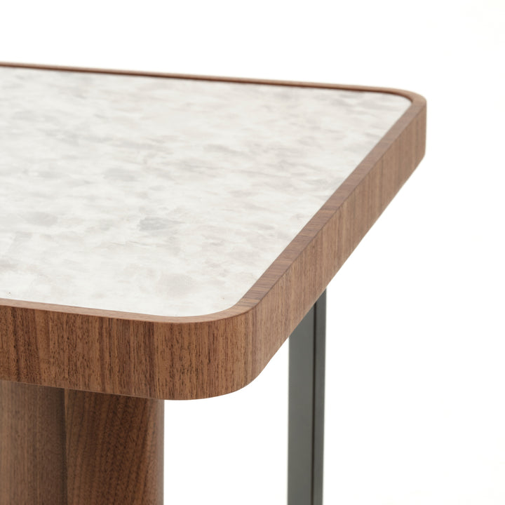 Evana Ceramic End Table Dark Brown