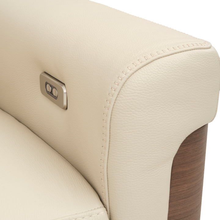 Walida Leather Reclining Sofa Beige