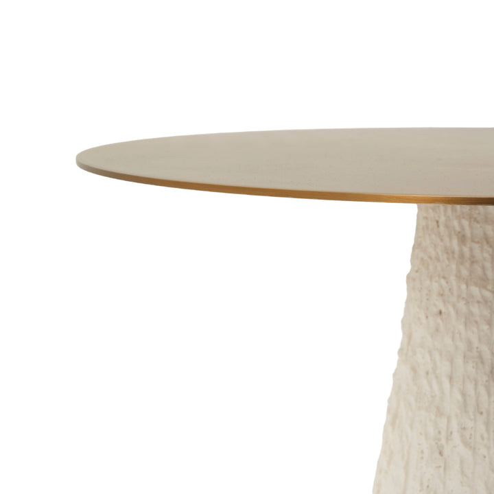 Nadete Stone Accent Table White