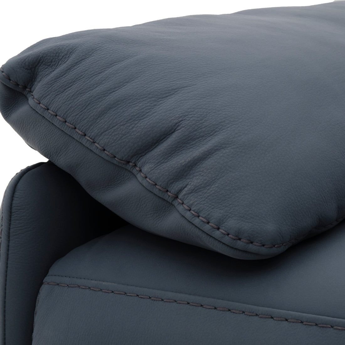 Wakely Leather Reclining Sofa Dark Blue