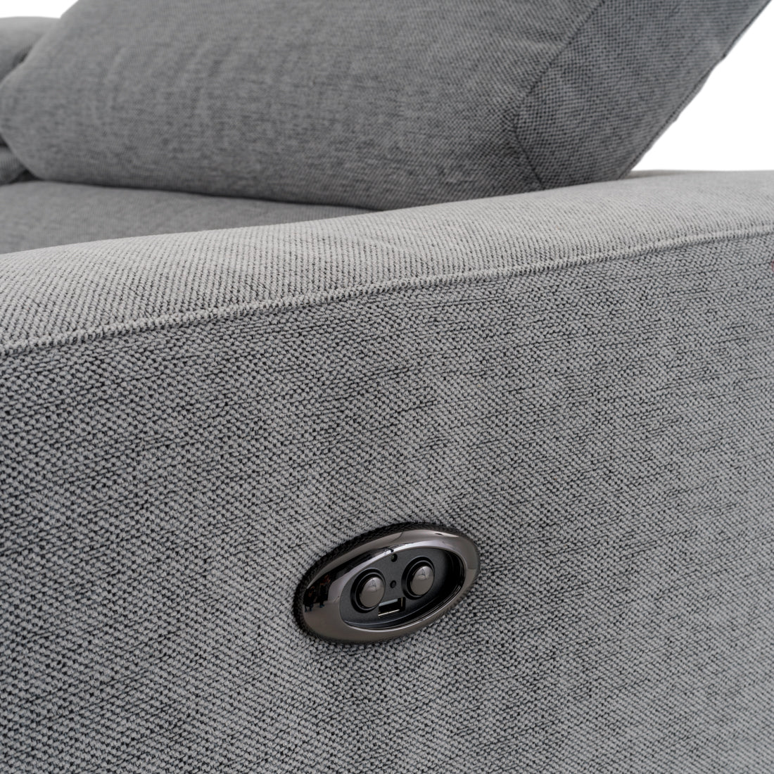 Emilia Reclining Sectional Sofa Light Grey