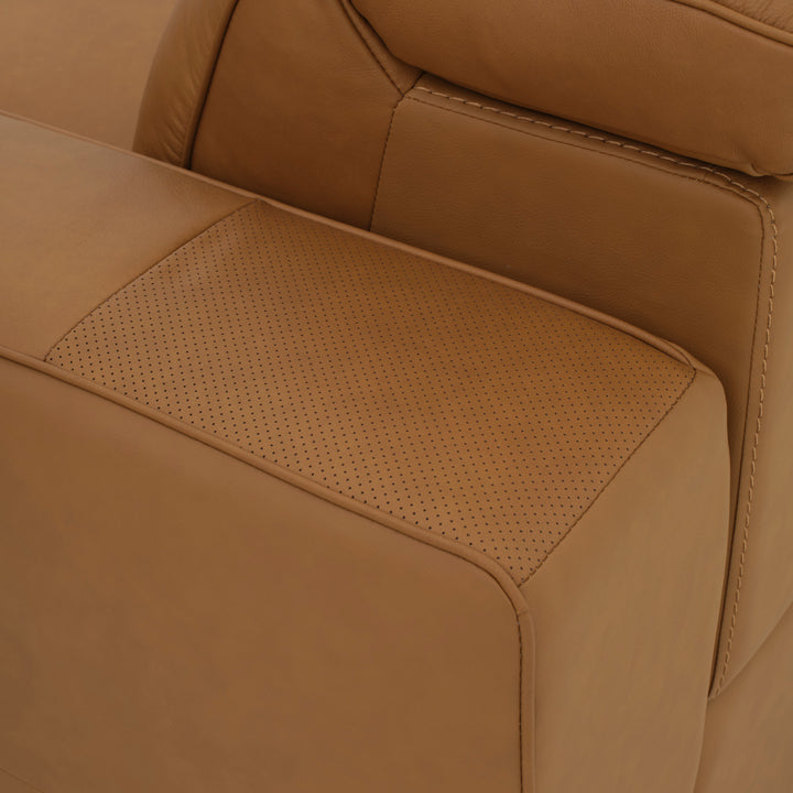 Nikolai Leather Reclining Sofa Cognac