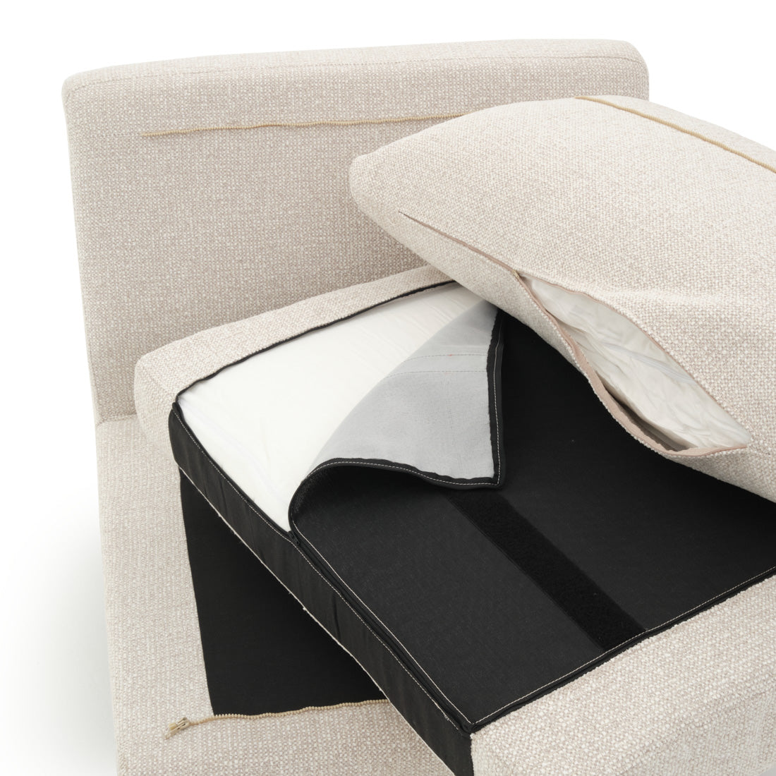 Elizabeth Modular Armless Chair Beige
