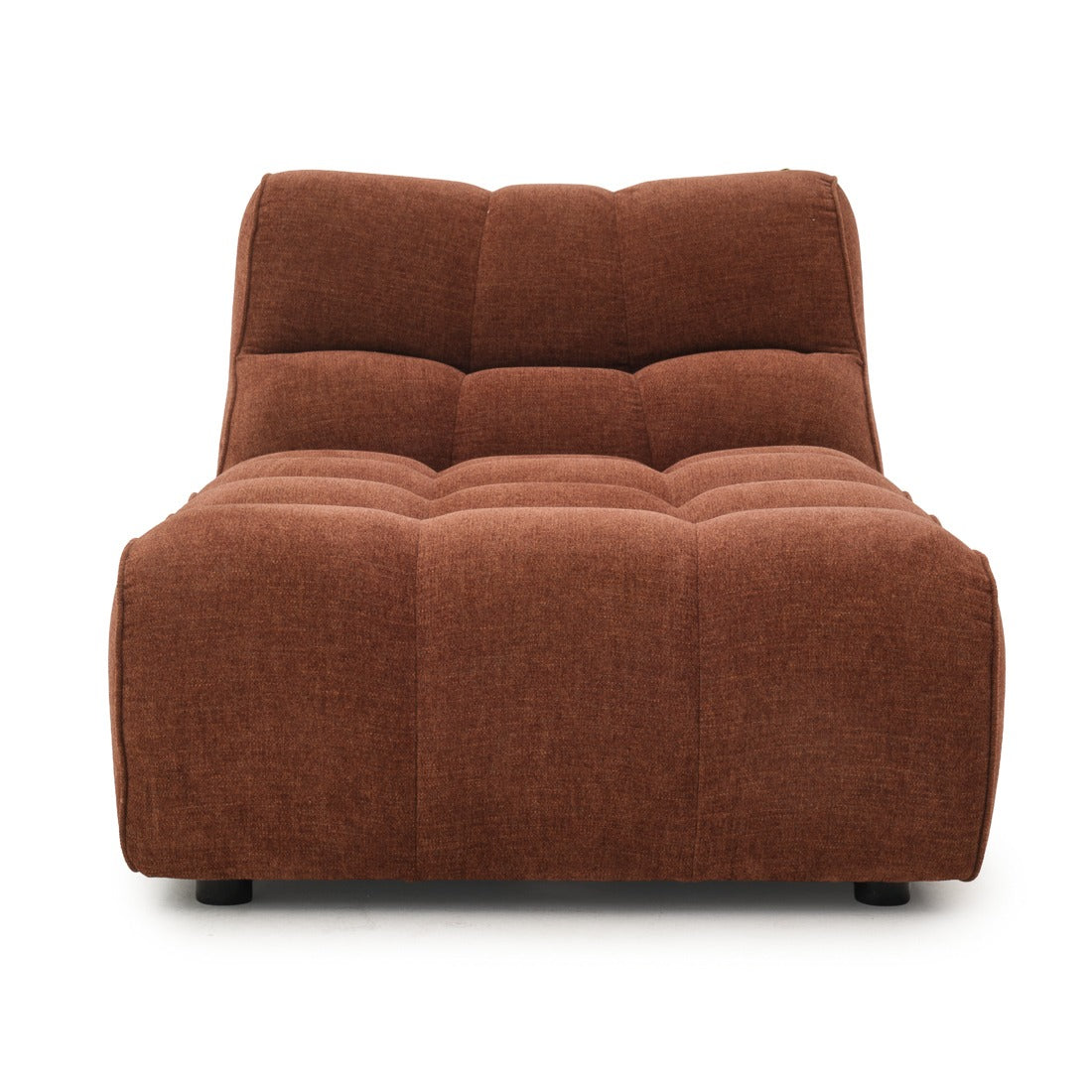 Nissima Fabric Armless Chaise Dark Brown