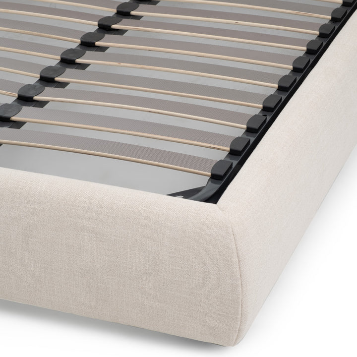 Nylan Fabric King Bed Beige