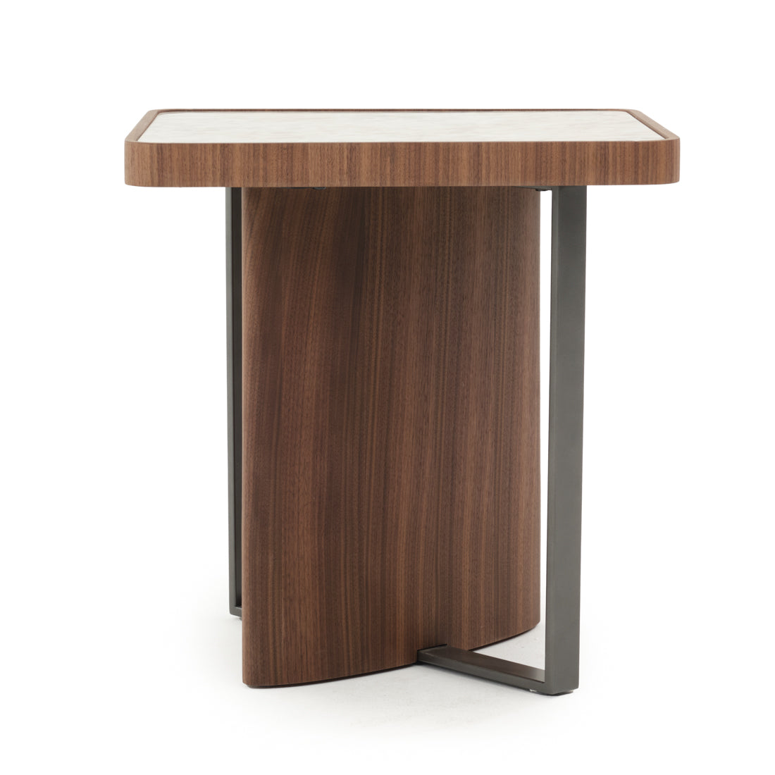 Evana Ceramic End Table Dark Brown