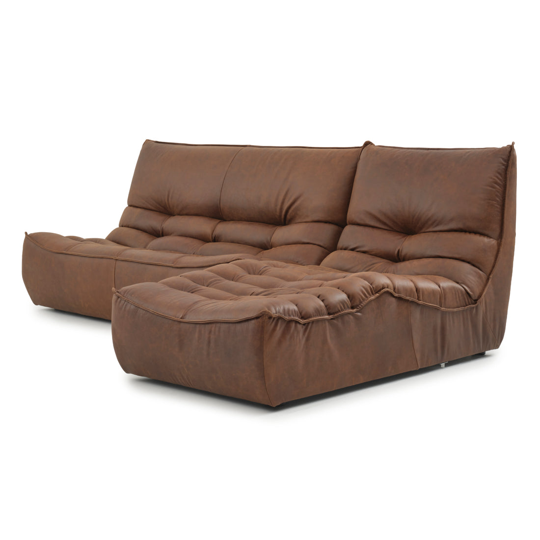 Nesto Leather Modular Set Dark Brown