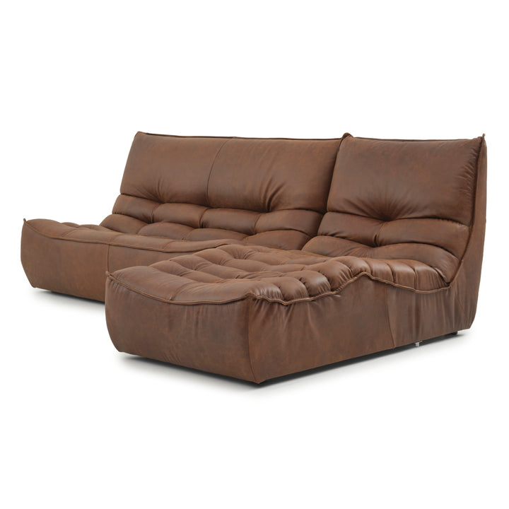Nesto Leather Modular Set Dark Brown