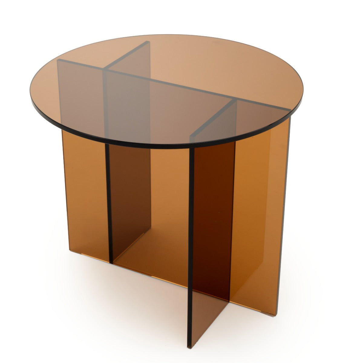 Eirata Glass End Table Light Brown