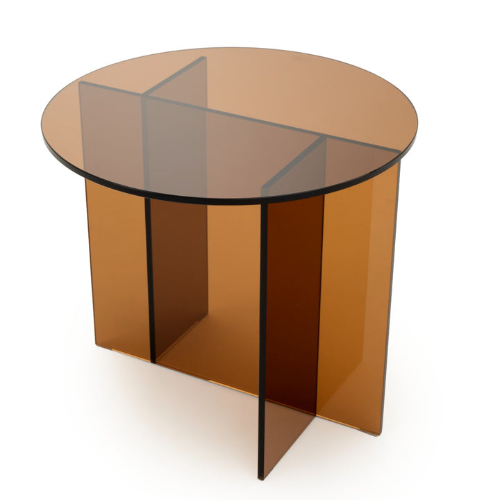 Eirata Glass End Table Light Brown