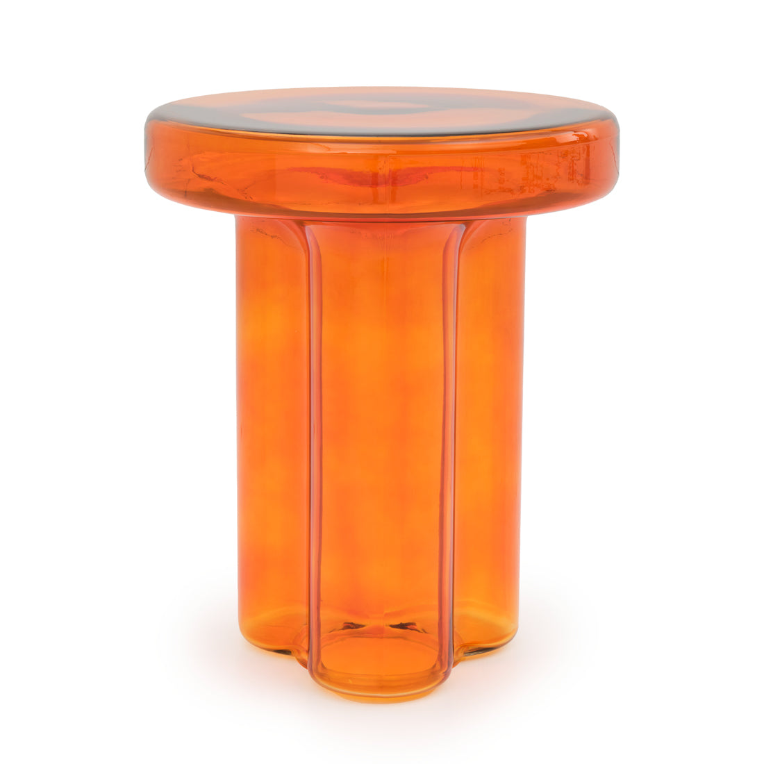 Eira Glass End Table Orange