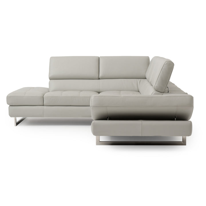 Rockland Leather Sectional Sofa Light Grey