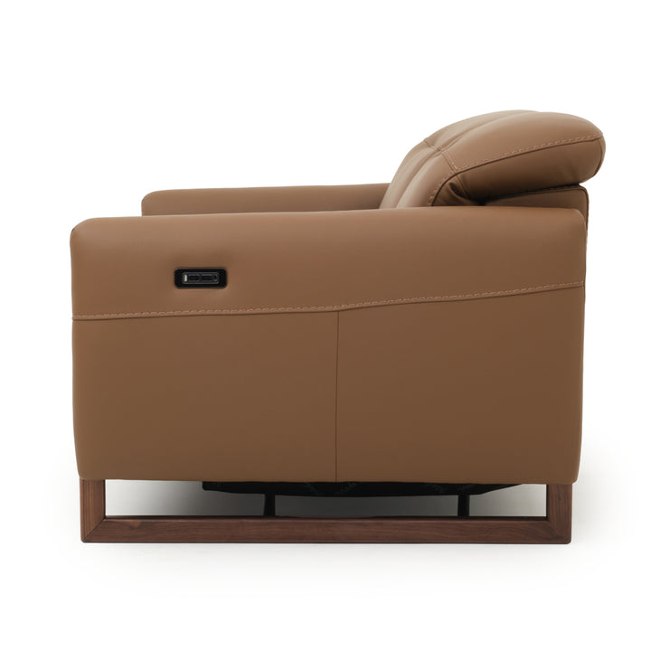 Embra Leather Reclining Loveseat Dark Brown
