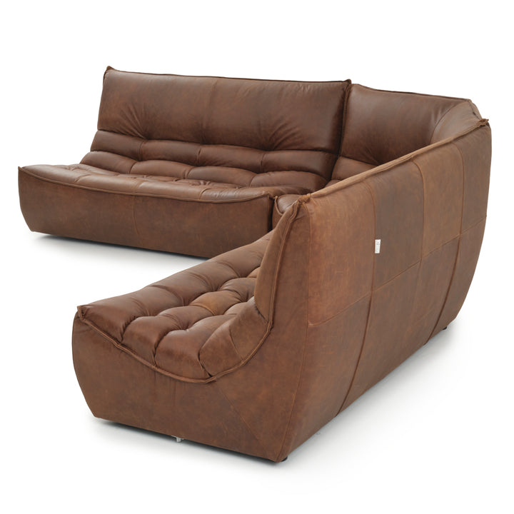 Nesto Leather Modular Set Dark Brown