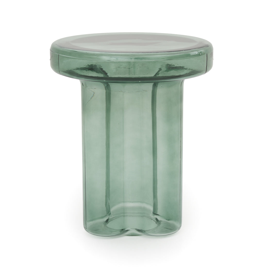 Eira Glass End Table Aqua