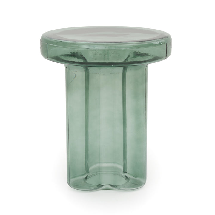 Eira Glass End Table Aqua