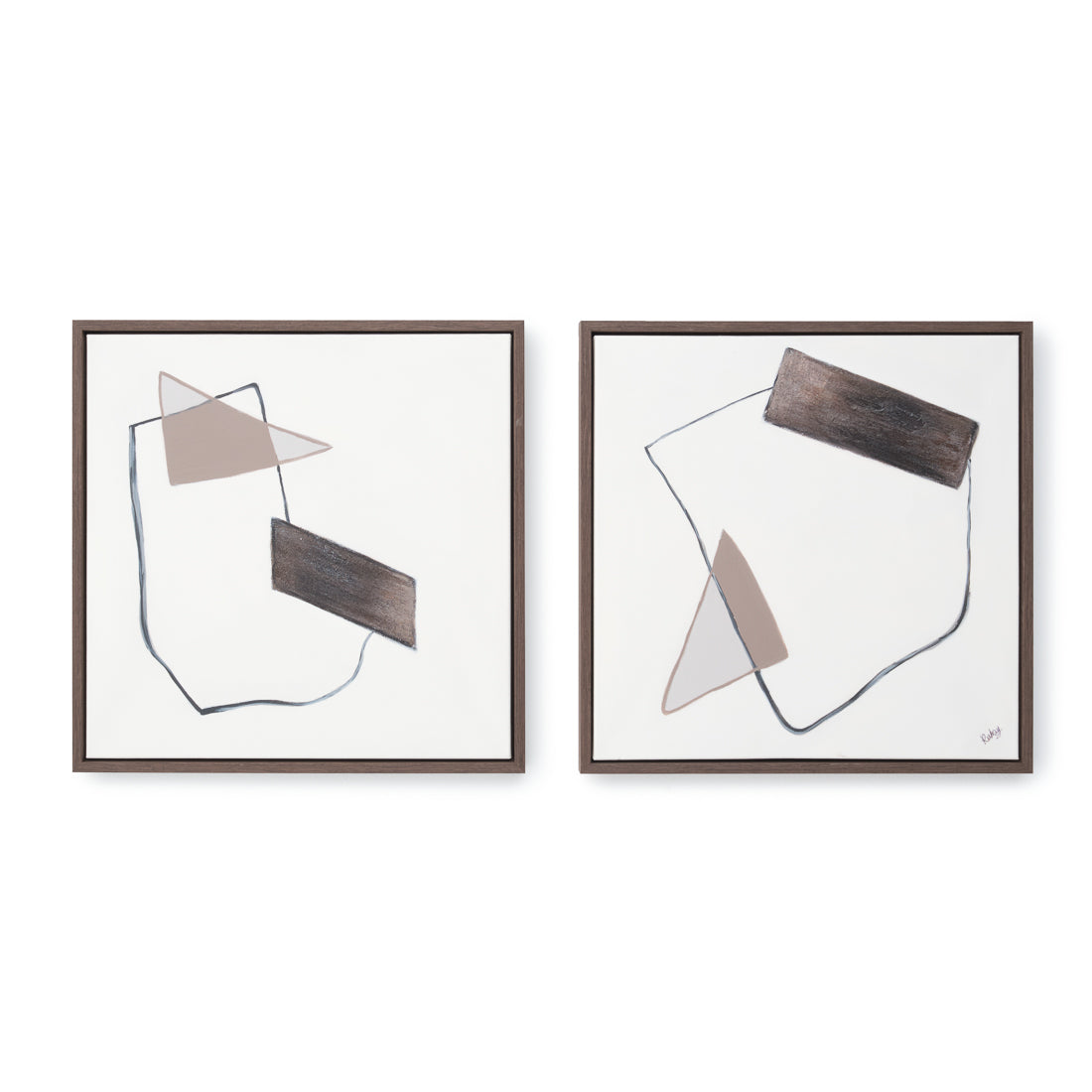 Nymphea Painting on Canvas Light Brown