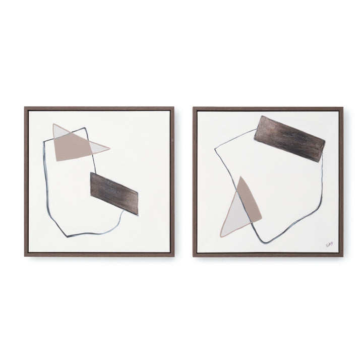 Nymphea Painting on Canvas Light Brown