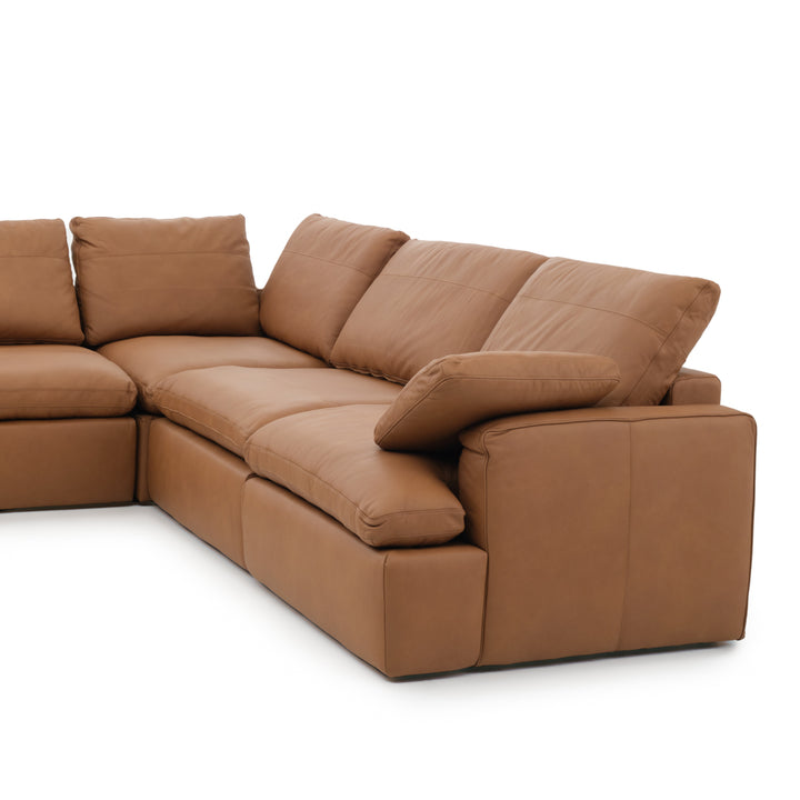 Nigella Leather Sectional Sofa Cognac