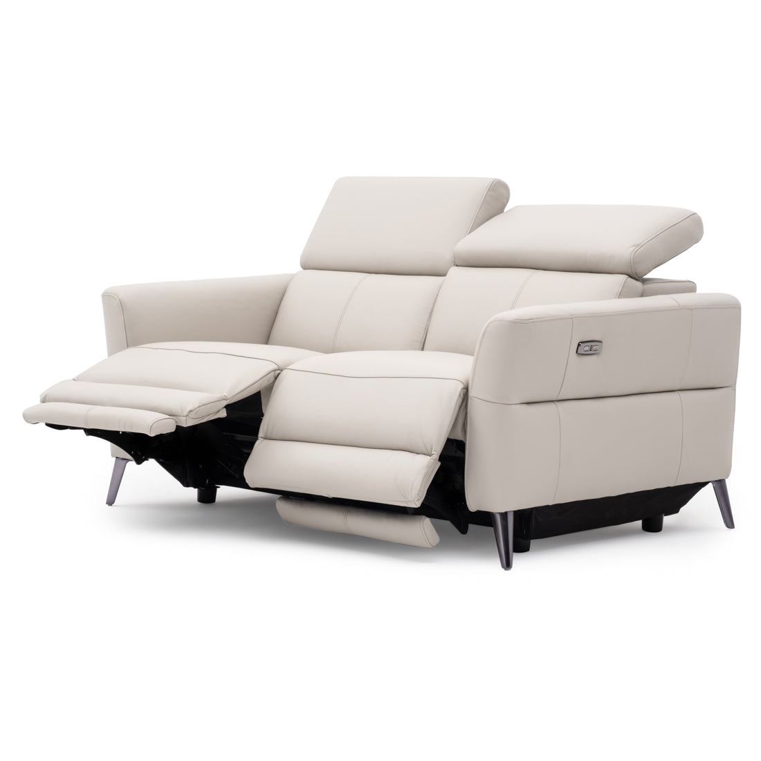 Westlyn Leather Reclining Loveseat Light Grey
