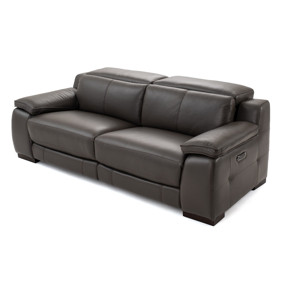 Nova Leather Reclining Sofa Dark Grey