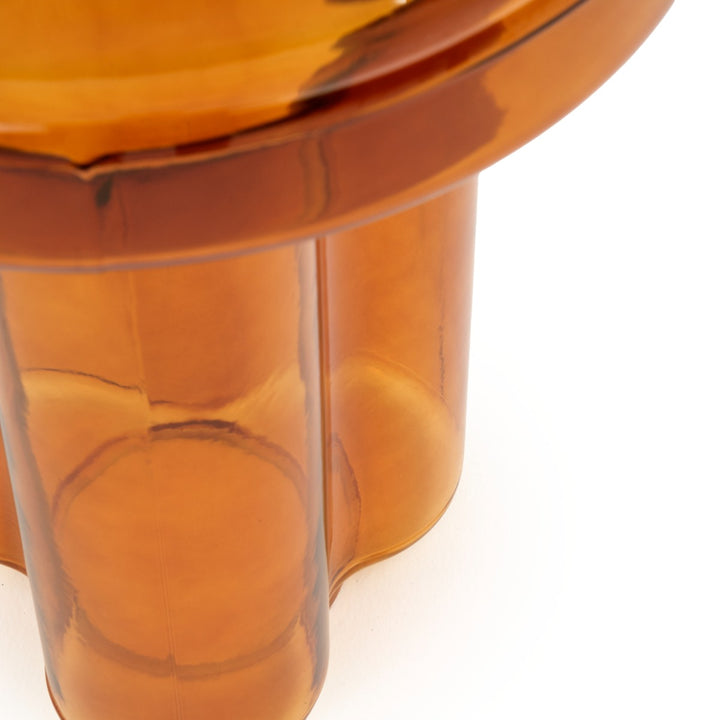 Eira Glass End Table Light Brown