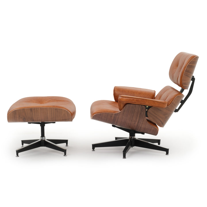 Norena Accent Chair with Ottoman Cognac