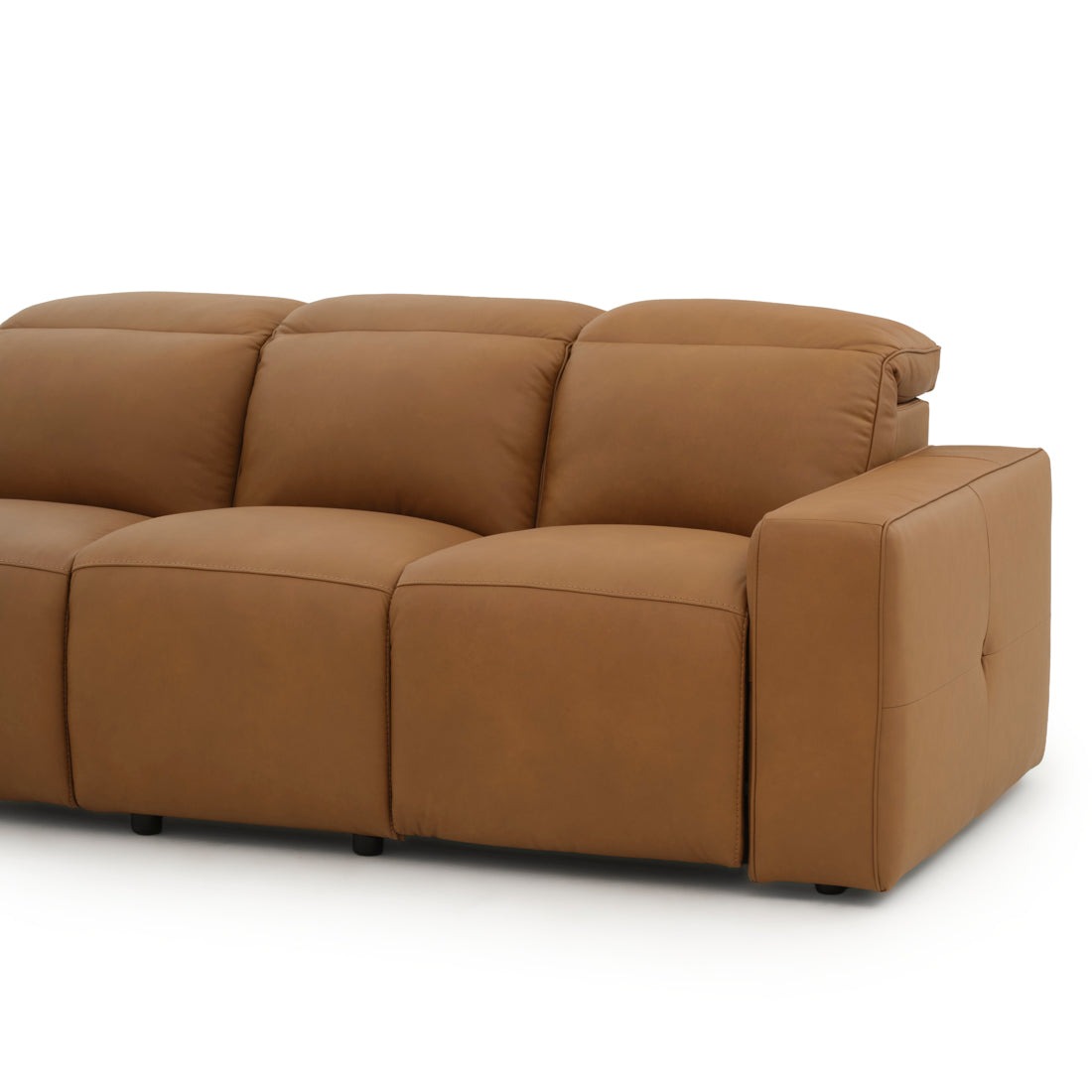 Nikolai Leather Reclining Sofa Cognac