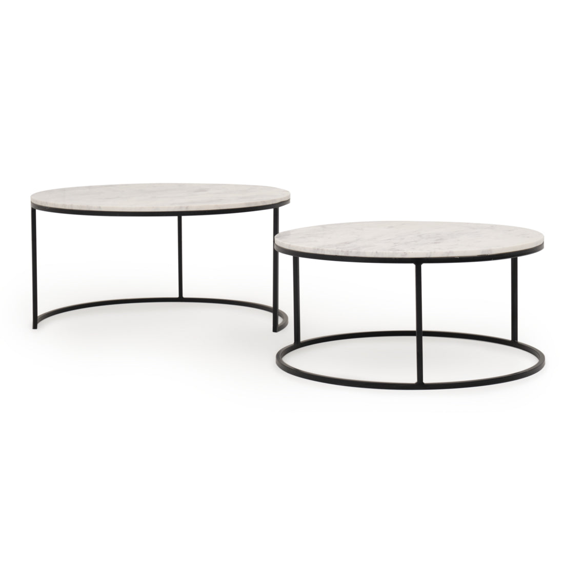Wamelia Nesting Table Set of 2 Black & White