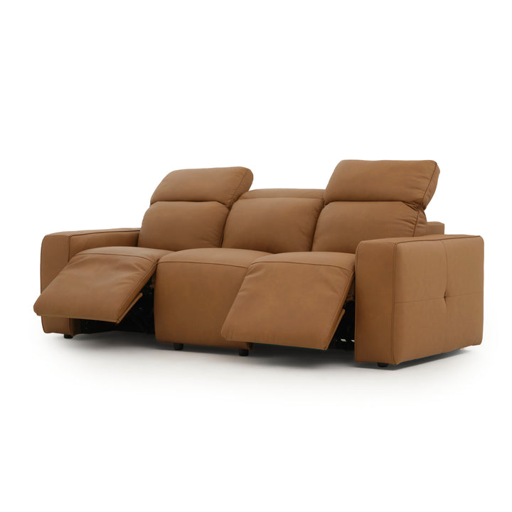 Nikolai Leather Reclining Sofa Cognac