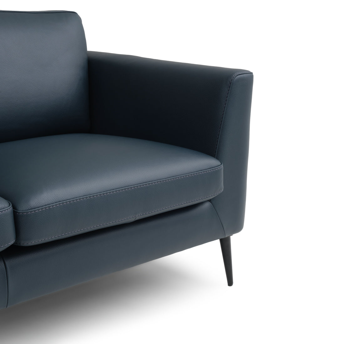 Ermilo Leather Loveseat Dark Blue