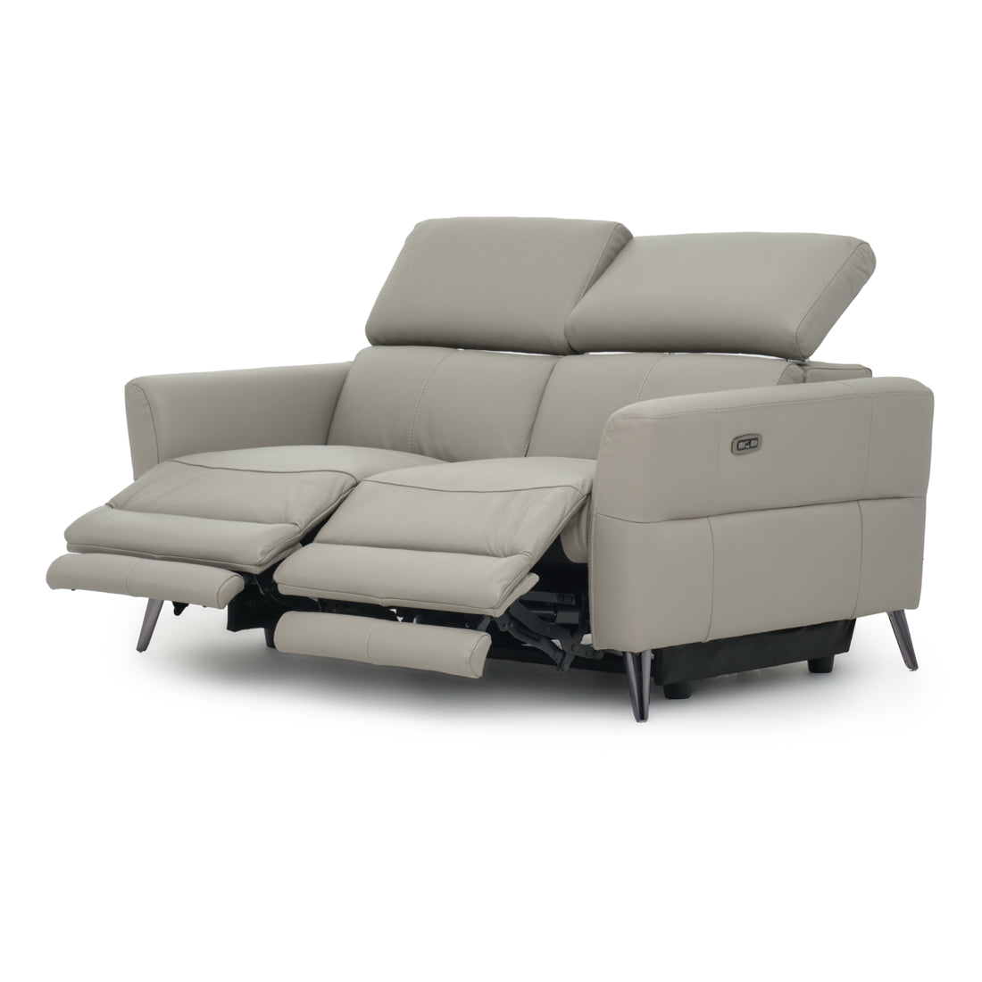 Westlyn Leather Reclining Loveseat Light Grey