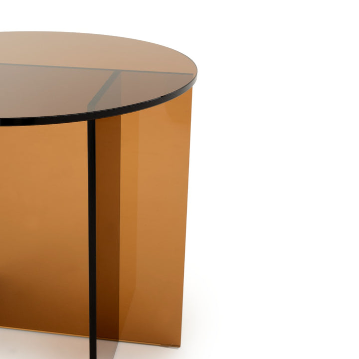 Eirata Glass End Table Light Brown