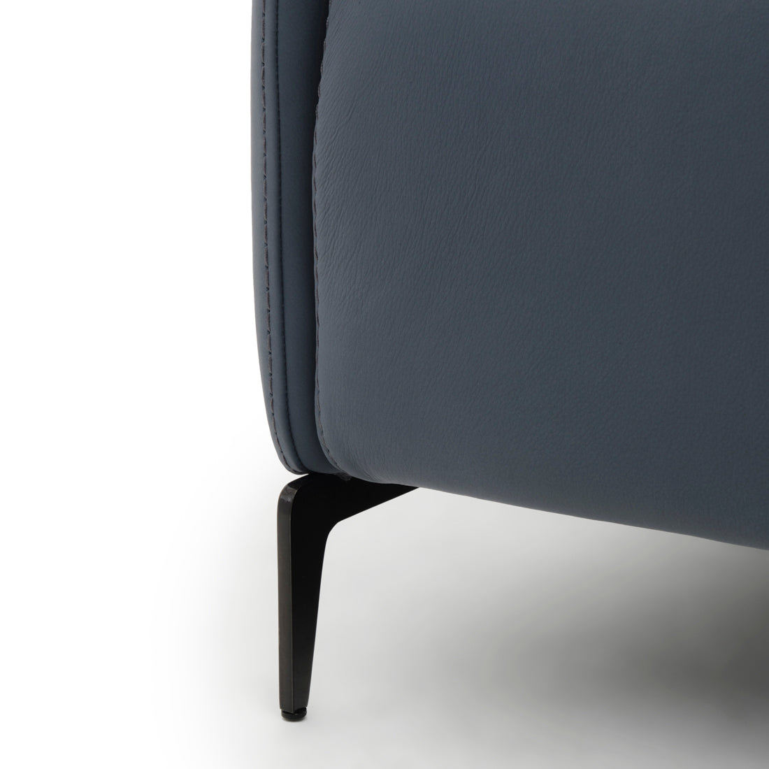 Wakely Leather Reclining Sofa Dark Blue