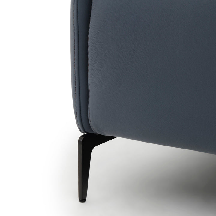 Wakely Leather Reclining Sofa Dark Blue