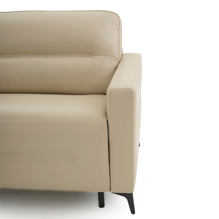 Elati Leather Single Sofa-Bed Beige