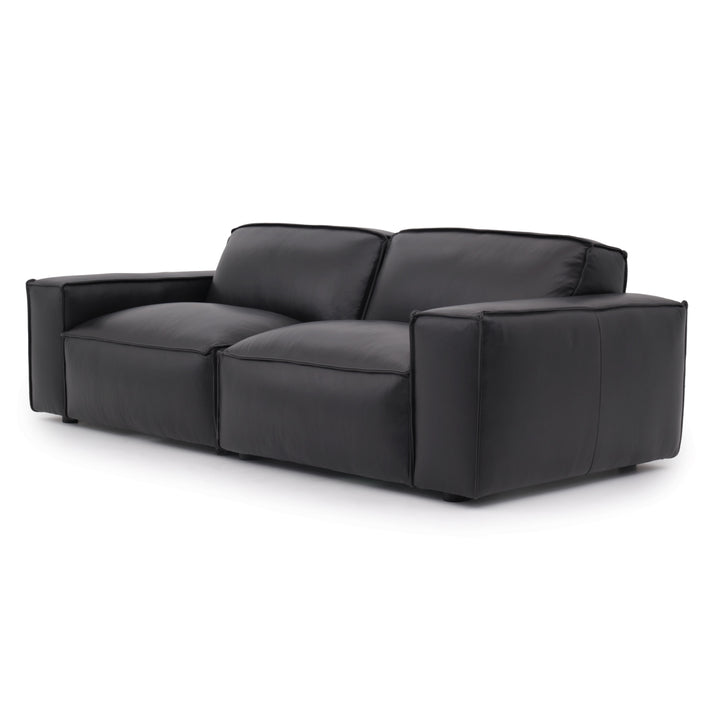 Nook Leather Modular Sofa Black