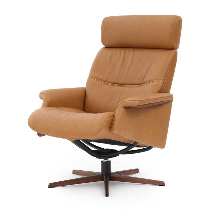 Norris Reclining Chair with Ottoman Cognac